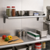 Thumbnail image #2 for Eagle Snap-n-Slide 48-Inch x 15-Inch Wall-Mounted Stainless Steel Shelf with Rolled Front Edge