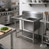 Thumbnail image #2 for John Boos Pro-Bowl 1-Compartment Stainless Steel Sink with Left Drainboard and 10-Inch Backsplash