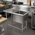 Thumbnail image #2 for John Boos Pro-Bowl 1-Compartment Stainless Steel Sink with Left Drainboard and 10-Inch Backsplash