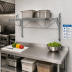 Thumbnail image #2 for Quantum WC14-CB2436GY Single-Shelf Wall-Mount Wire Shelving Unit, Cantilever, 36"W x 24"D, Gray Epoxy Finish
