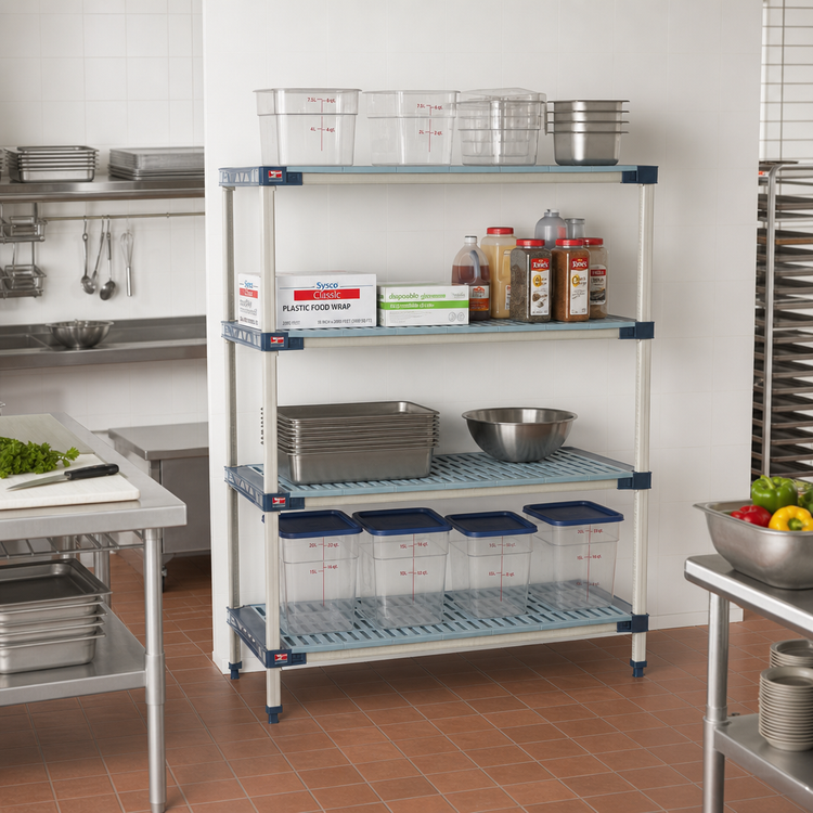 Product image #2 for MetroMax 4 Add-On Polymer Shelving Unit, 54W x 24D x 74H, 2000 lb Capacity