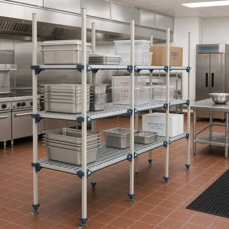 Product image #2 for MetroMax i qwikTRAK High Density Track Shelving Stationary End Unit Kit