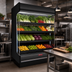 Thumbnail image #2 for Howard-McCray 99-Inch Produce Low-Base Remote Open Merchandiser with LED Lighting, Black