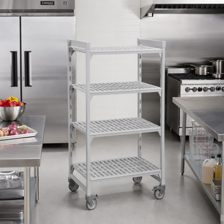 Product image #3 for Cambro Camshelving Premium High Density Mobile Starter Unit, 24" x 60" x 67-1/4", 4-Shelf Solid