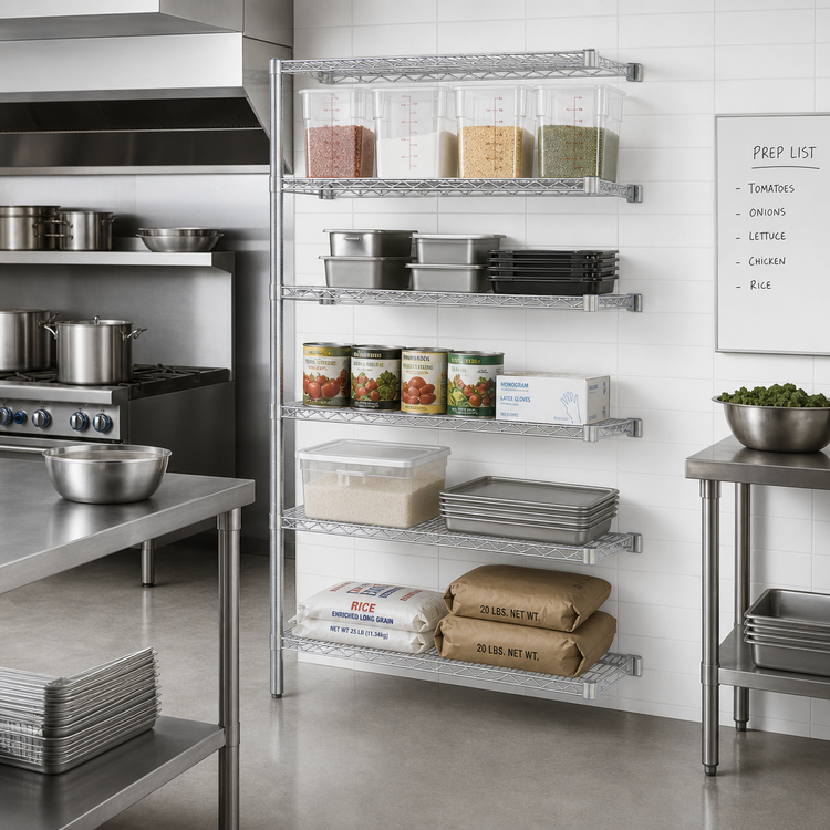 Product image #2 for Eagle Group 5-Tier Chrome-Plated Add-On Wire Shelving Unit, 30 x 21 x 74 Inches