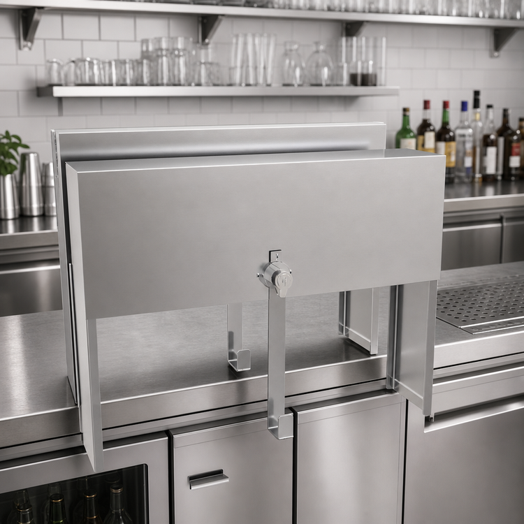 Product image #2 for Glastender Double Speed Rail Locking Cover, 13-Inch, Stainless Steel
