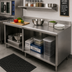 Thumbnail image #2 for Advance Tabco Special Value Series 120-Inch W x 30-Inch D Stainless Steel Open Base Work Table with 5-Inch Backsplash