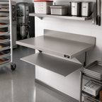 Thumbnail image #3 for Metro SmartLever SMW42 30" x 42" 304 Stainless Steel Work Surface with 4" Backsplash and Duraplast Base