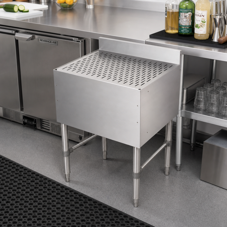 Product image #2 for John Boos Slim-Line Freestanding Underbar Drainboard, 24 x 18 x 32-1/2 Inch, Stainless Steel