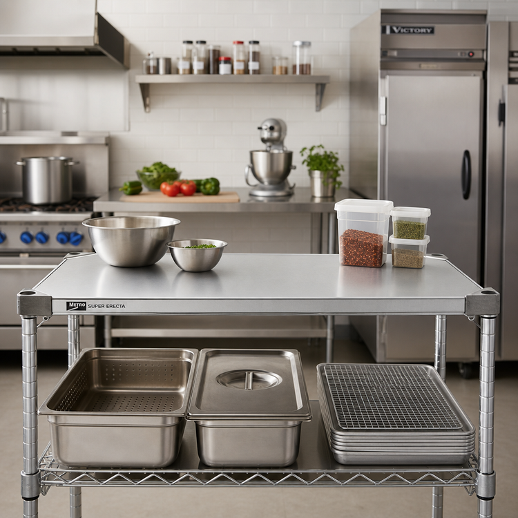 Product image #2 for Metro Super Erecta 54" x 18" Solid Galvanized Steel Shelf with Raised Ship's Edge