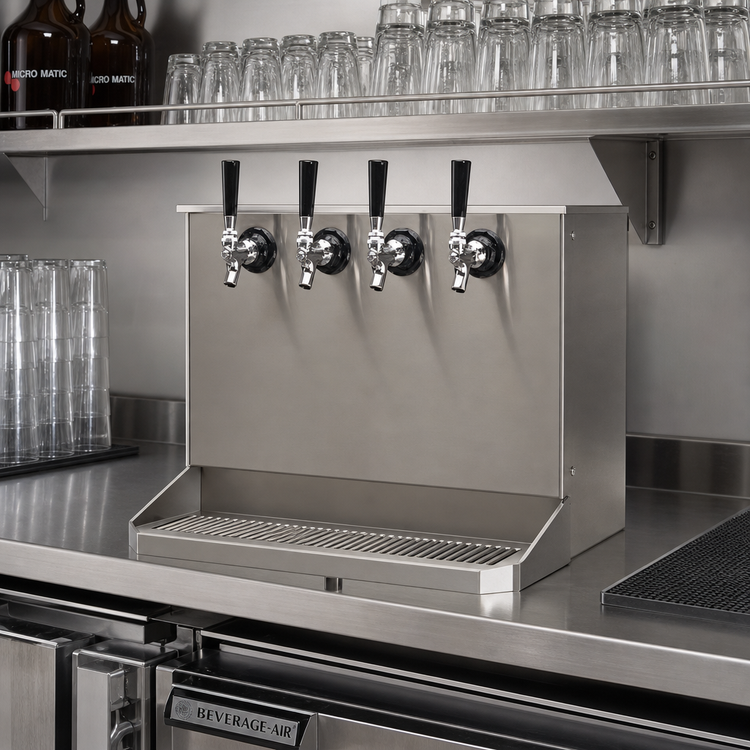 Product image #2 for Micro Matic USA SB420-KR 4-Faucet Underbar Glycol-Cooled Draft Beer Dispenser with Drip Tray