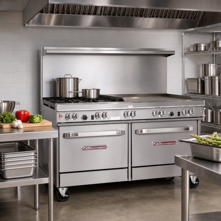 Product image #2 for Southbend Ultimate 60-Inch Gas Restaurant Range with 2 Open Burners, 48-Inch Griddle, Standard Oven, and Convection Oven