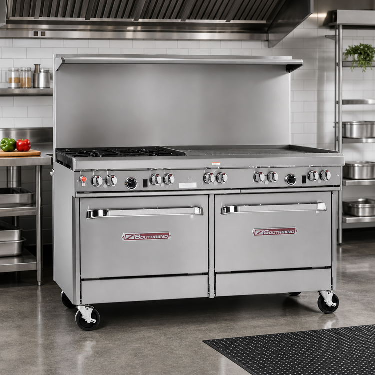 Product image #2 for Southbend Ultimate 60-Inch Gas Restaurant Range with 2 Open Burners, 48-Inch Griddle, Standard Oven, and Convection Oven