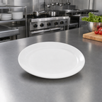 Thumbnail image #2 for Winco Brechia OKP-105PL Oval Coupe Porcelain Platter, 10-1/2 x 8-1/4 x 1-1/2 Inches, White Case of 2