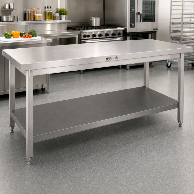 Product image #2 for John Boos EBWS-2472 72-Inch Welded Stainless Steel Intermediate Shelf for Enclosed Base Work Tables