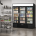 Thumbnail image #2 for Beverage-Air MarketMax Three-Section Reach-In Glass Door Freezer Merchandiser, 68.43 Cu. Ft., Bottom-Mounted Self-Contained, Black