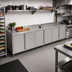 Thumbnail image #2 for John Boos 144-Inch x 30-Inch Stainless Steel Enclosed Work Table with Cabinet Base and 1-1/2-Inch Rear Riser