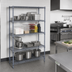 Thumbnail image #2 for Quantum 72 x 21 x 54 Inch Stationary Wire Shelving Starter Kit, Gray Epoxy Antimicrobial Finish