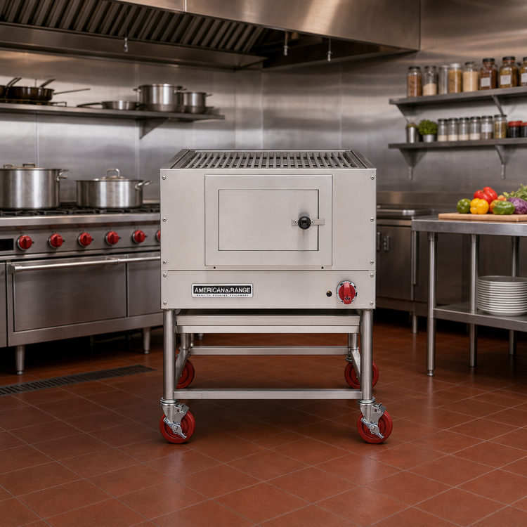 Product image #2 for American Range 36-Inch Wood/Charcoal Single-Burner Floor Model Broiler with Gas Log Lighter