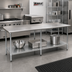 Thumbnail image #2 for Eagle Group Budget Series 108-Inch x 36-Inch 430 Stainless Steel Work Table with Rear Up-Turn and Undershelf