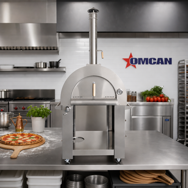 Product image #2 for Omcan Portable Wood Burning and Propane Gas Countertop Pizza Oven