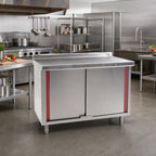Thumbnail image #2 for Eagle Group Spec-Master UCBH3048SEM 48 x 30-Inch Stainless Steel Enclosed Work Table with Cabinet Base, Hinged Doors, 14-Gauge 304 Top