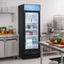 Thumbnail image #2 for Omcan 1-Section Reach-In Glass Door Merchandiser Refrigerator, 9.1 Cu. Ft., Bottom-Mount Self-Contained, Black