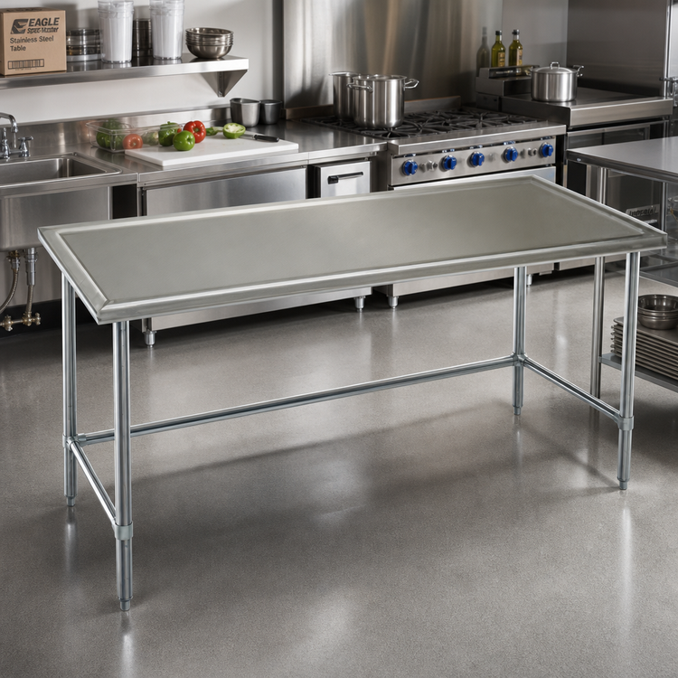 Product image #2 for Eagle Spec-Master Marine Series 60" x 30" Stainless Steel Work Table with Marine Edge Top