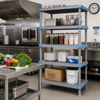 Thumbnail image #2 for Quantum Millenia QP246086VS-4 4-Shelf Stationary Polymer Shelving Starter Unit, 60 x 24 x 86 Inches, Gray
