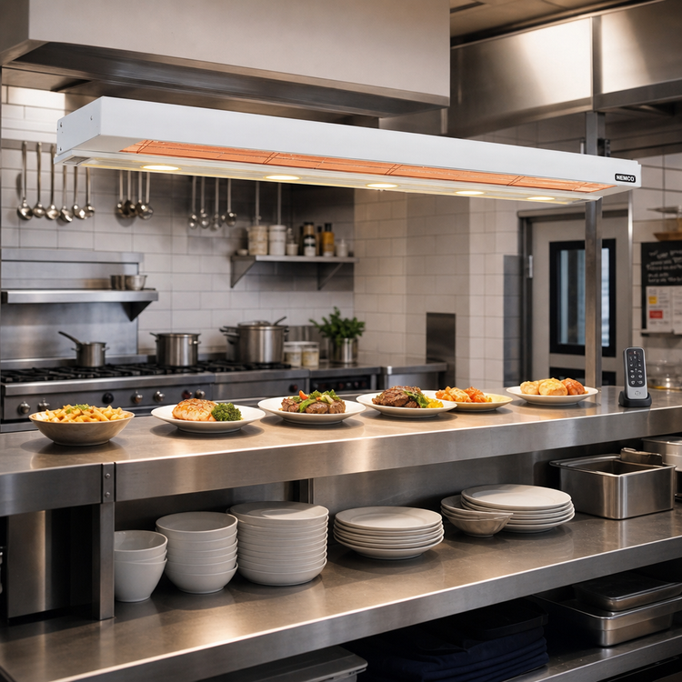 Product image #2 for Nemco 60-Inch Remote-Controlled Single Infrared Strip Heat Lamp with Lights, 240V