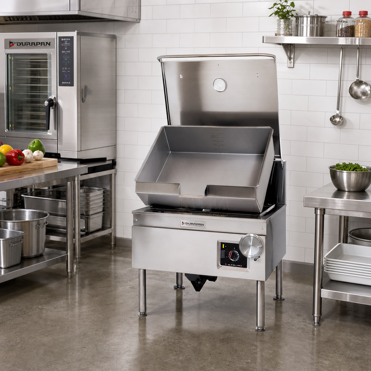 Product image #2 for DuraPan Electric 40-Gallon Tilting Skillet with Modular Open Base