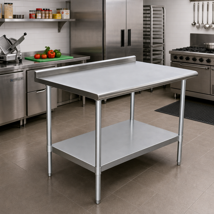 Product image #2 for Serv-Ware Standard Series 30 x 24 Inch Stainless Steel Work Table with 2-Inch Turnup