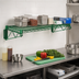 Thumbnail image #2 for Wall-Mounted Cantilever Single Wire Shelf Unit, 36 x 21 Inches, Green Epoxy Coated