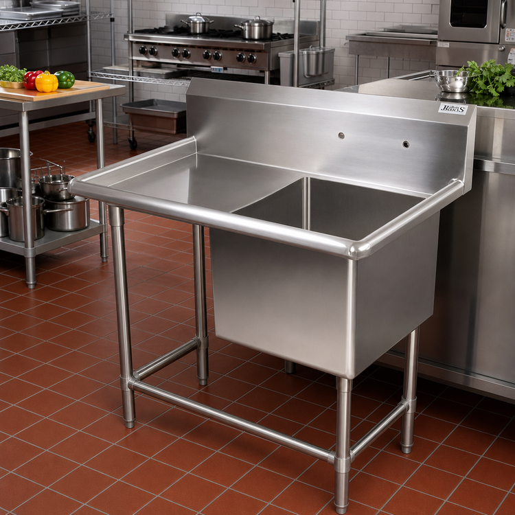Product image #2 for John Boos Pro-Bowl Commercial 1-Compartment Sink with Left Drainboard