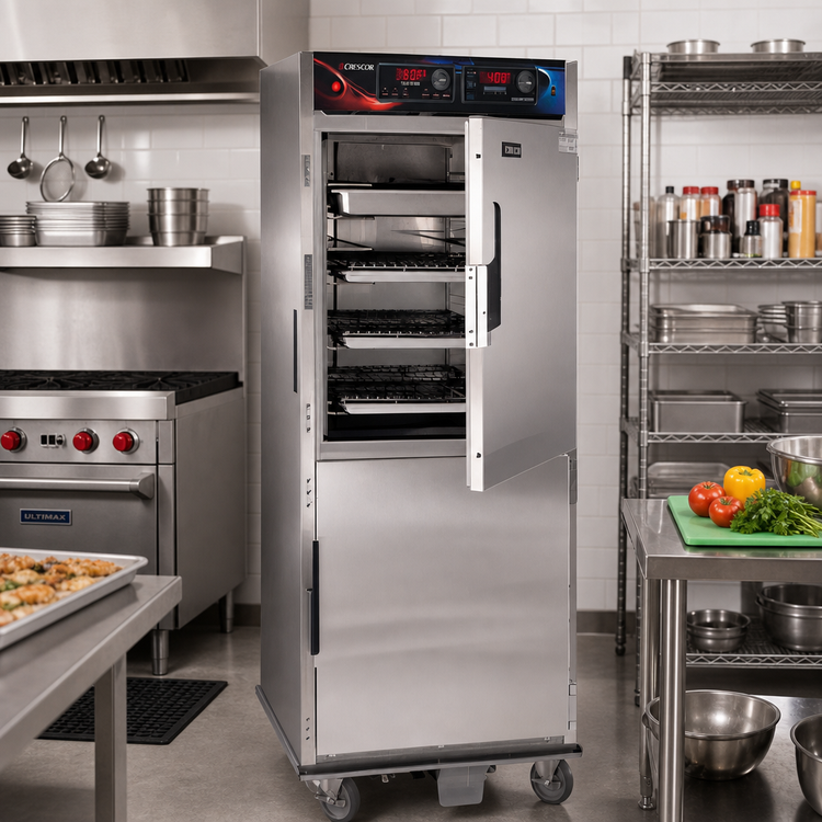 Product image #2 for Cres Cor Roast-N-Hold AquaTemp Full-Height Cook and Hold Convection Oven, 240V, 1-Phase, with Casters
