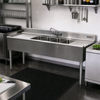 Thumbnail image #2 for Eagle Group 2200 Series B6C-4-22 Four-Compartment Underbar Sink Unit, 72-Inch, 304 Stainless Steel, Left & Right Drainboards