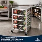 Thumbnail image #2 for Channel Manufacturing CSR-3M Half-Size Mobile Aluminum-Top Can Rack, 54-Can Capacity for #5 and #10 Cans