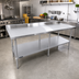 Thumbnail image #2 for Sapphire 84-Inch Stainless Steel Worktable with 5-Inch Backsplash and Undershelf