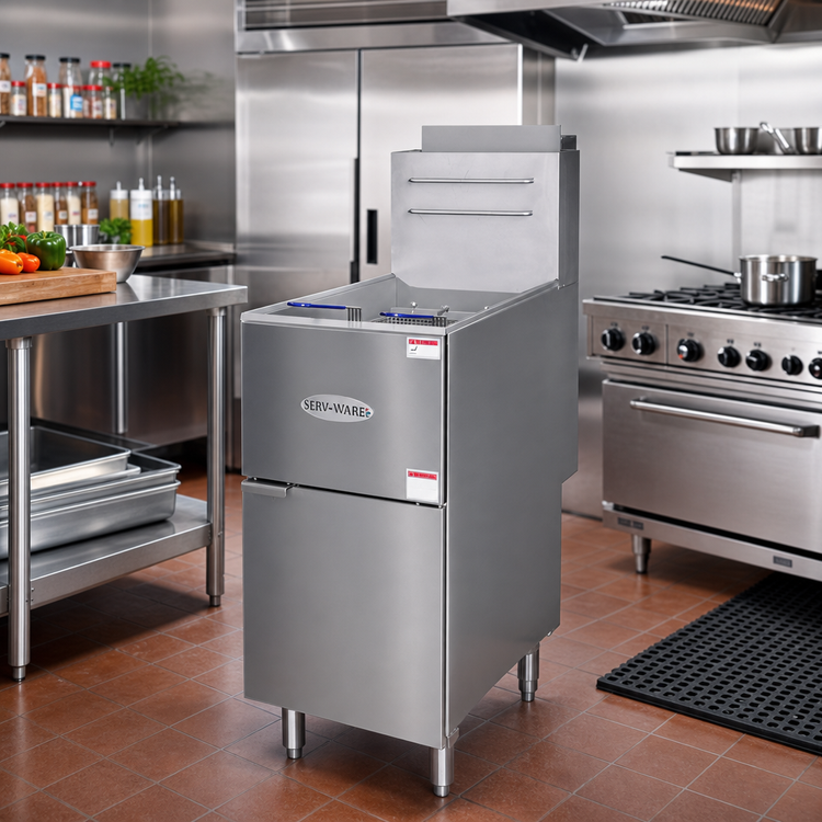 Product image #2 for Serv-Ware SGF-50N 50 lb Natural Gas Deep Fryer