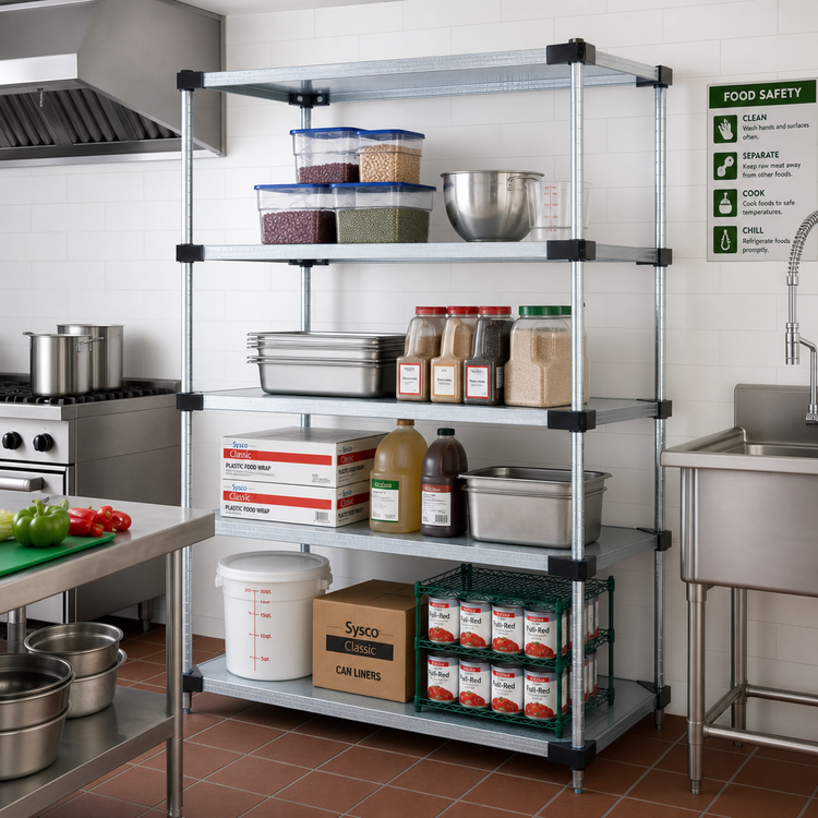Product image #2 for Quantum 54"W x 24"D x 63"H Stationary Solid Shelving Starter Kit with 4 Shelves