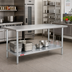 Thumbnail image #2 for Duke Manufacturing 48-Inch x 30-Inch Stainless Steel Top Work Table with Galvanized Undershelf and Posts