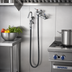 Thumbnail image #2 for T&S Brass B-0612 Wall-Mount Pot & Kettle Filler Mixing Faucet, 8-Inch Centers, 68-Inch Hose