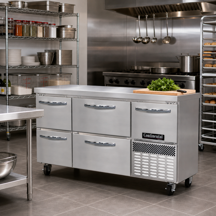 Product image #2 for Continental Refrigerator FA60N-D 60" Freezer Base Worktop Unit with Drawers & Door