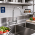 Thumbnail image #2 for OptiFlow Heavy Duty Deck Mount Faucet with 3-Inch Gooseneck Spout, 8-Inch Centers