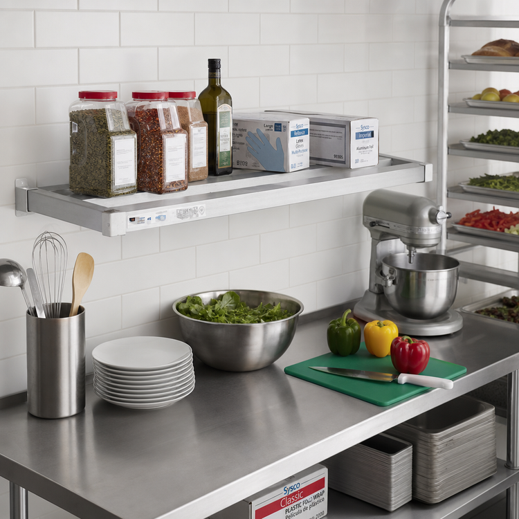 Product image #3 for New Age Adjust-A-Shelf Heavy-Duty Wall-Mounted Shelf, 30 x 18 Inches, Aluminum