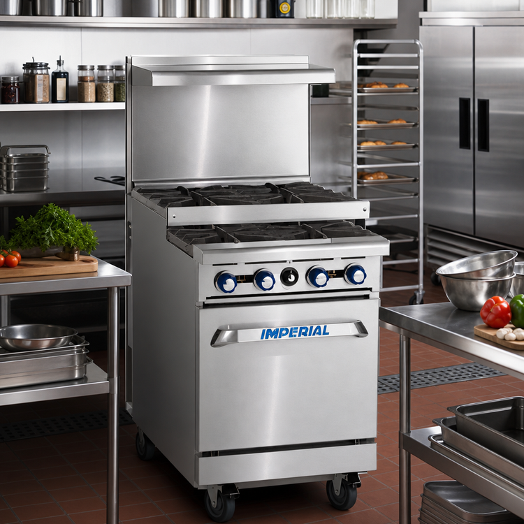 Product image #2 for Imperial Pro Series 36-Inch Gas Restaurant Range with 3 Open Burners, 3 Step-Up Burners and Convection Oven