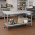 Thumbnail image #2 for BlendPort® Budget Series 72-Inch x 24-Inch 430 Stainless Steel Work Table with Rear Upturn and Adjustable Undershelf