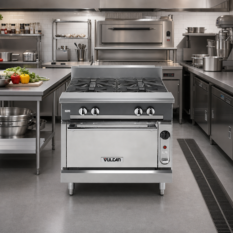 Product image #2 for Vulcan V Series 24-Inch Modular Heavy Duty Gas Range with 4 Open Burners