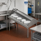 Thumbnail image #2 for John Boos DTSS-3072-S Double-Sided Solid Stainless Steel Sorting Shelf for Soiled Dish Tables, 72 x 30-1/2 x 32 Inches