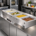 Thumbnail image #2 for Vollrath Short-Side 4-Pan Drop-In Hot Well with Marine-Grade Wells, Thermostatic Controls, Auto-Fill and Manifold Drain